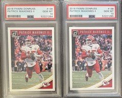 2018 Donruss #138 Patrick Mahomes 2nd Year PSA 10 (Consecutive Serial) Lot Of 2