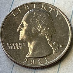2021-D Washington Quarter 25C Crossing the Delaware Business Copper