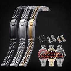 20/22mm Silver Stainless Steel Jubilee Watch Band Strap For Rolex Tudor Seiko