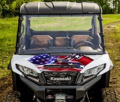 2024-2028 KAWASAKI RIDGE HOOD GRAPHIC REFLECIVE WAVING AMERICAN FADED RBL FLAG