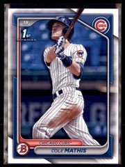 2024 Bowman Draft Paper Cole Mathis Chicago Cubs #BD-81 5 Card Lot