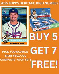 2025 Topps Heritage HIGH NUMBER Baseball BASE SINGLES #501-700 You Pick!