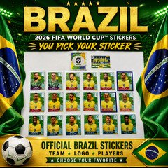 2026 100% Authentic Panini FIFA World Cup Brazil Stickers Pick Team Logo Players