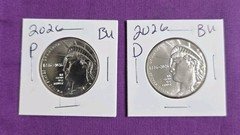 2026 P&D Enduring Liberty Half Dollar Set. In Coin Flips, 2 Coins Free Shipping