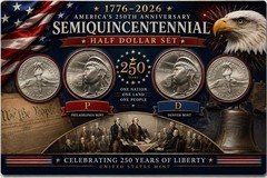 2026 P&D Semiquincentennial Half Dollar Set BU 1776-2026 250th Anniversary