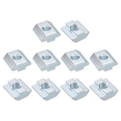 20pcs T Nuts Nickel Plated Carbon Steel T Slot Bolts 4040 Series M8 Silver