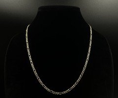 21.75” 14K Solid Yellow Gold Diamond Cut Figaro Chain | 9.04g | 3.2mm | Italy |