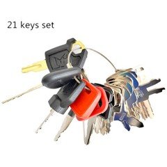 21pcs Heavy Equipment Construction Keys set for Case CAT Komatsu Bobcat JD TCM