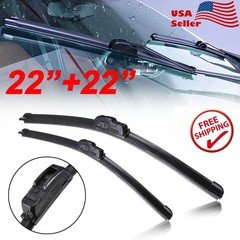 22" & 22" Windshield Wiper Blades J-Hook Premium Hybrid silicone ALL SEASON NEW!