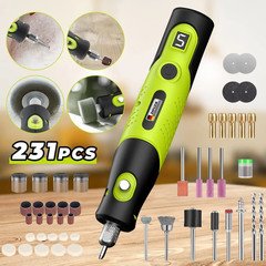 231pcs Mini Cordless Rotary Tool USB Rechargeable 5 Speed Electric Grinder Pen