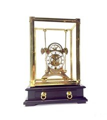 24K English Dent Harrison Style Grasshopper Double Pendulum Skeleton Sea Clock