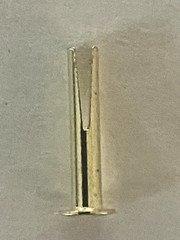 25 ~ 1/8" diameter x 3/4" long x 7/32 head diameter Brass plated split rivets