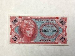 ~ 25  CENTS MPC MILITARY PAYMENT CERTIFICATE  641 - UNCIRCULATED UNC