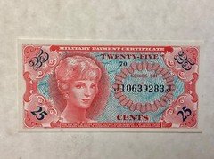 ~ 25  CENTS MPC MILITARY PAYMENT CERTIFICATE  641 - UNCIRCULATED UNC