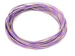 25 FEET AUTOMOTIVE WIRE 18 AWG HIGH TEMP TXL WIRE PURPLE YELLOW STRIPE