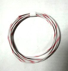 25 FEET AUTOMOTIVE WIRE 18 AWG HIGH TEMP TXL WIRE WHITE WITH PINK STRIPE