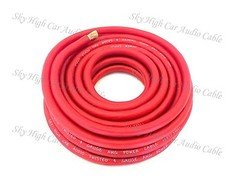 25 ft 4 Gauge AWG RED Power Ground Wire Sky High Car Audio GA ft 