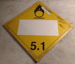 25 Pack LabelMaster Oxidizer Hazmat Tagboard Placard, Model ZT6