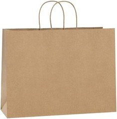 250 Paper Shopping Bags Natural Kraft 8"x4.75x10.5" Retail Merchandise Handles