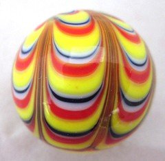 25mm RAZZAMATAZZ Handmade art glass stripe design Marbles ball Large 1" SHOOTER