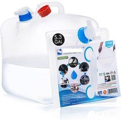 2Pack Collapsible Water Container w/ Spigot 10 Gallon Camping Water Storage Jug