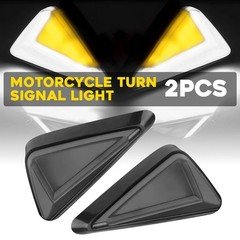 2Pack Flush Front Mount LED Turn Signals Blinker DRL Light White Amber Lamps Kit
