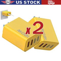 2PCS 120W 4-Port USB C Fast Wall Charger Block All Cell Phone 16 15 13 11 X iPad