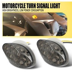 2Pcs 12V Motorcycle Front LED Turn Signal Indicator Lamps Amber Light New