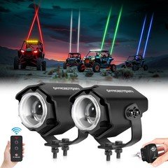 2PCS For Polaris Ranger RZR Can-am UTV ATV Whipless Laser RGBW Whip Lights Boat