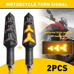 2PCS Motorcycle LED Flowing Turn Signal Lights Motorbike Turning Indicators 12V