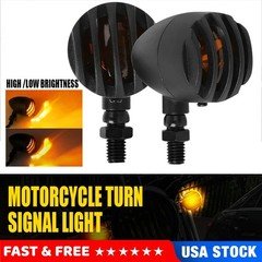 2Pcs Motorcycle Turn Signals Blinker Light Black Amber For Yamaha Kawasaki Honda