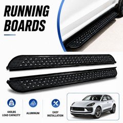 2PCS Running Boards Side Steps Nerf Bars Fits For Porsche Macan 2014-2024