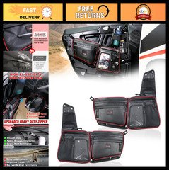 2Pcs UTV Front Door Bag 14L, Multi Pocket, Water Resistant Storage Pack for RZR