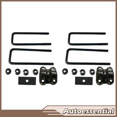 2x Black Rear Left Driver Side Leaf Spring Plate w/ U-Bolts For Silverado Sierra