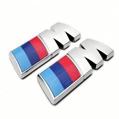 2x For Car M Series Fender SPort Nameplate Emblem Badge Sport Chrome