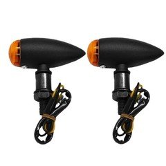 2X Mini Bullet Turn Signals Amber Lights For Motorcycle Harley Bobber Chopper
