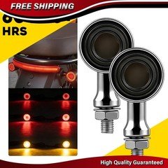 2X Motorcycle LED Bullet Blinker Turn Signal Brake Running Tail Lights Chrome