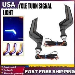 2x Motorcycle Sequential Flowing Flash Indicator Running Lights Signal Turn Lamp