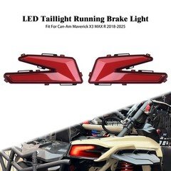 2x Taillight LED Brake Light Turn Light Red Lens For Can-Am Maverick X3 2017-25
