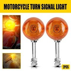 2x Universal Amber Halogen Turn Signal Light Fit Motorbike w/ 10mm Holes Fairing