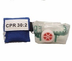 3 Blue CPR Face Shield Mask in Pocket Keychain imprinted CPR 30:2