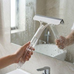 3-in-1 PP Glass Wiper Squeegee Spray Scrub Clean Window Mirror