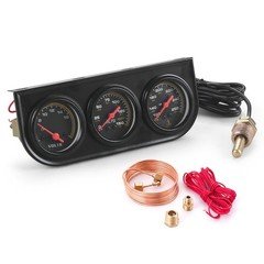 3 in1 Triple Gauge Kit Water Temp Gauge C/F＆Oil Pressure Gauge PSI ＆Voltmeter