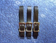 3 New Black 3/8 in. Leather Pocket Watch Fob Straps