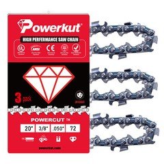 3 Pack 20" Full Chisel Chainsaw Chain for Husqvarna 455 Rancher - 3/8" .050" 72