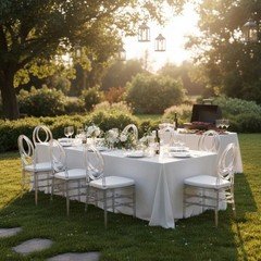 3-Pack Clear Acrylic Chiavari Chairs wi Cushions for Banquet Weddings Assembled