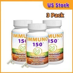 3 packs of immune 150 immune support supplements, containing 70 plant minerals-
