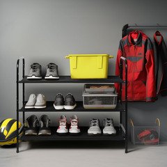 3 Tier Free Standing Shoe Rack, Metal Shoe Storage Shelf for 9-12 Pairs, Easy...