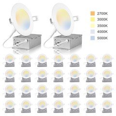 30 Pack 6 Inch 12W 5CCT LED Recessed Ceiling Down Light W/Junction Box Dimmable
