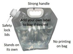 300 pack  -  1.25 Gallon Collapsible Container Foldable Plastic Bag with Lid